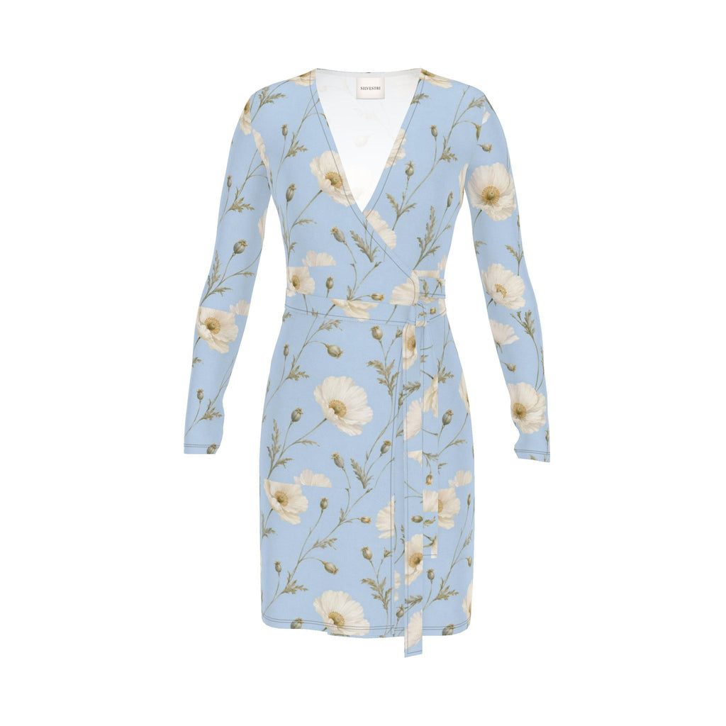 Poppy Blue Wrap Dress