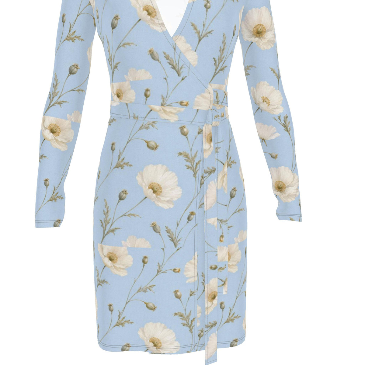 Poppy Blue Wrap Dress