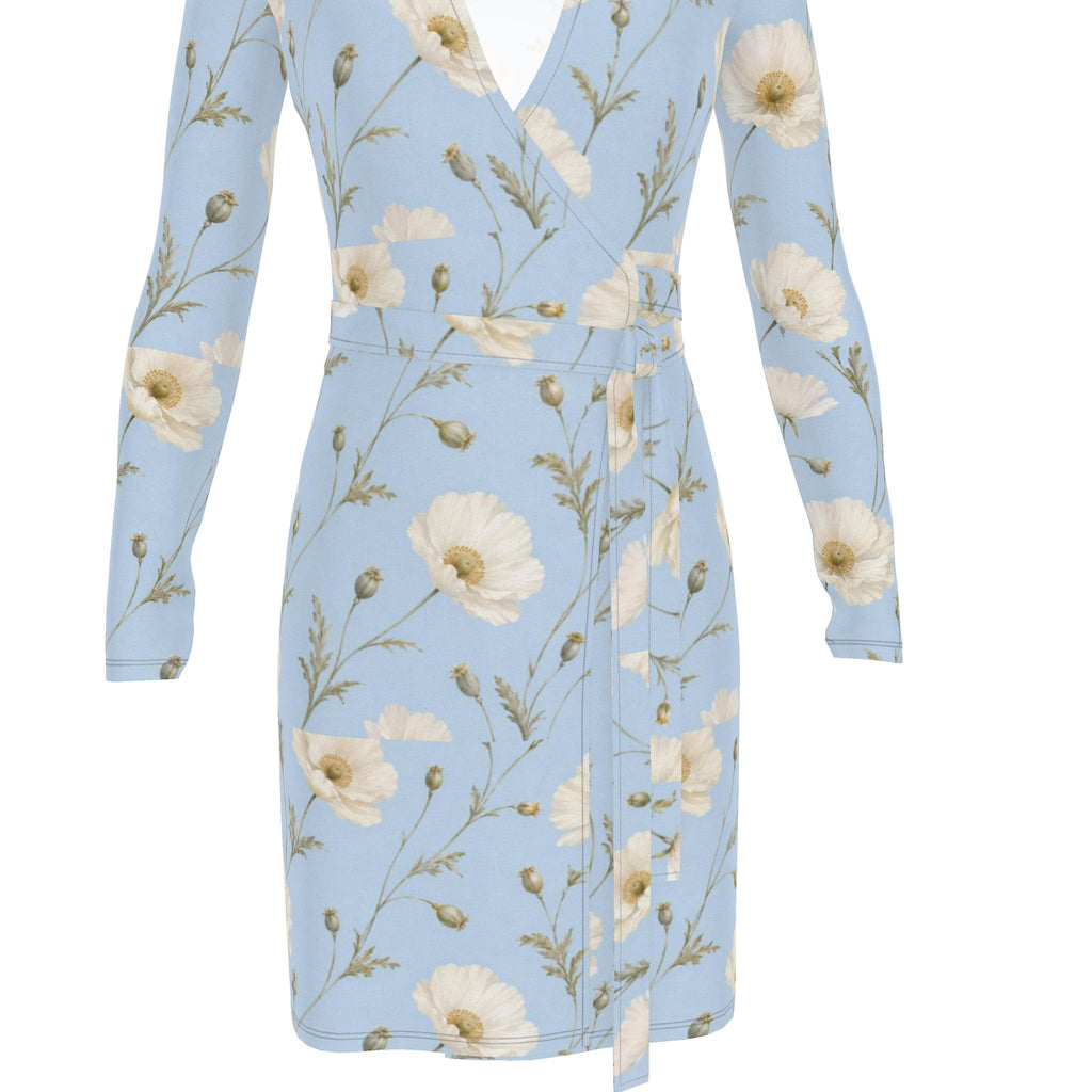 Poppy Blue Wrap Dress