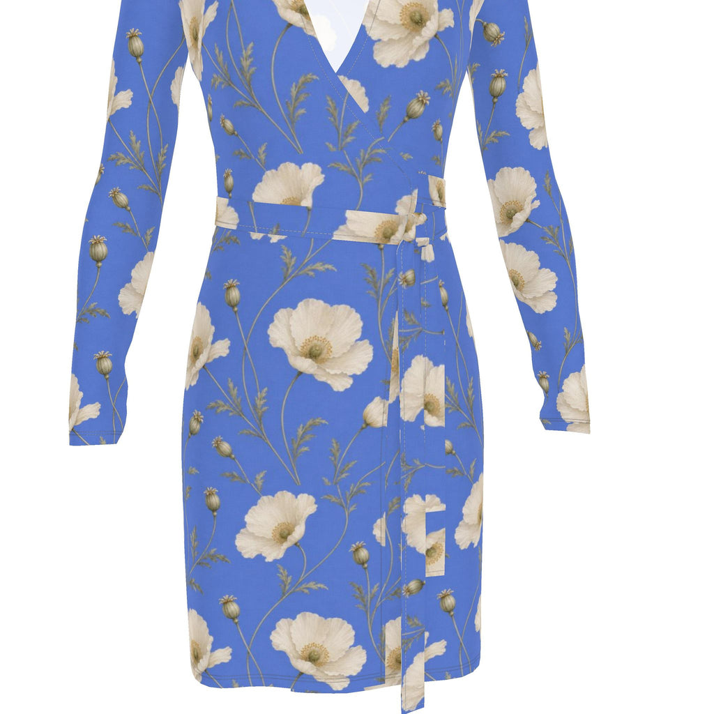 Poppy Periwinkle Wrap Dress