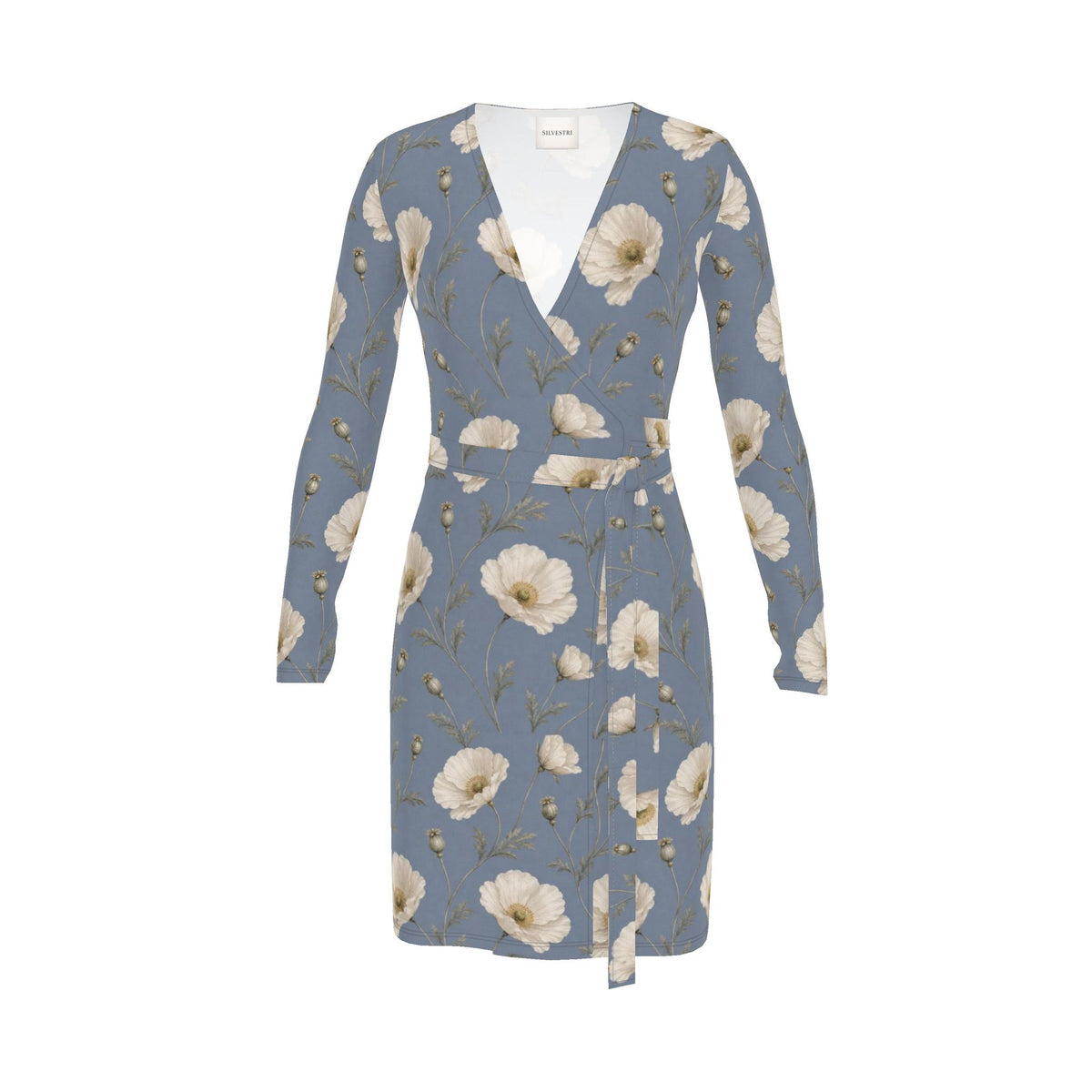 Poppy Blue Dust Wrap Dress