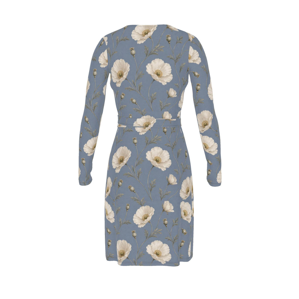 Poppy Blue Dust Wrap Dress