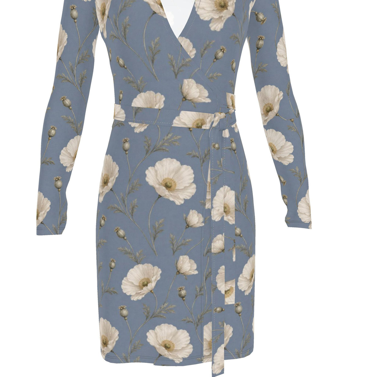 Poppy Blue Dust Wrap Dress