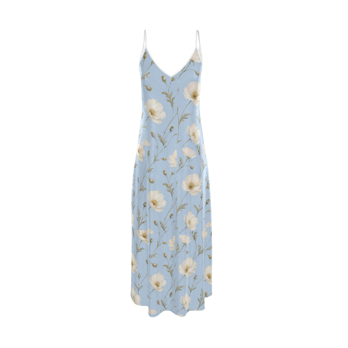 Poppy Blue Silk Slip Dress