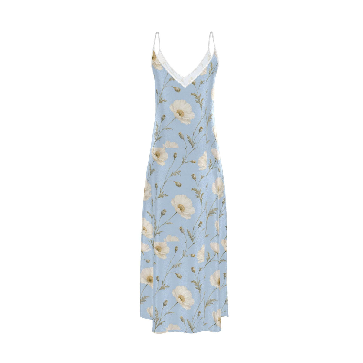 Poppy Blue Silk Slip Dress