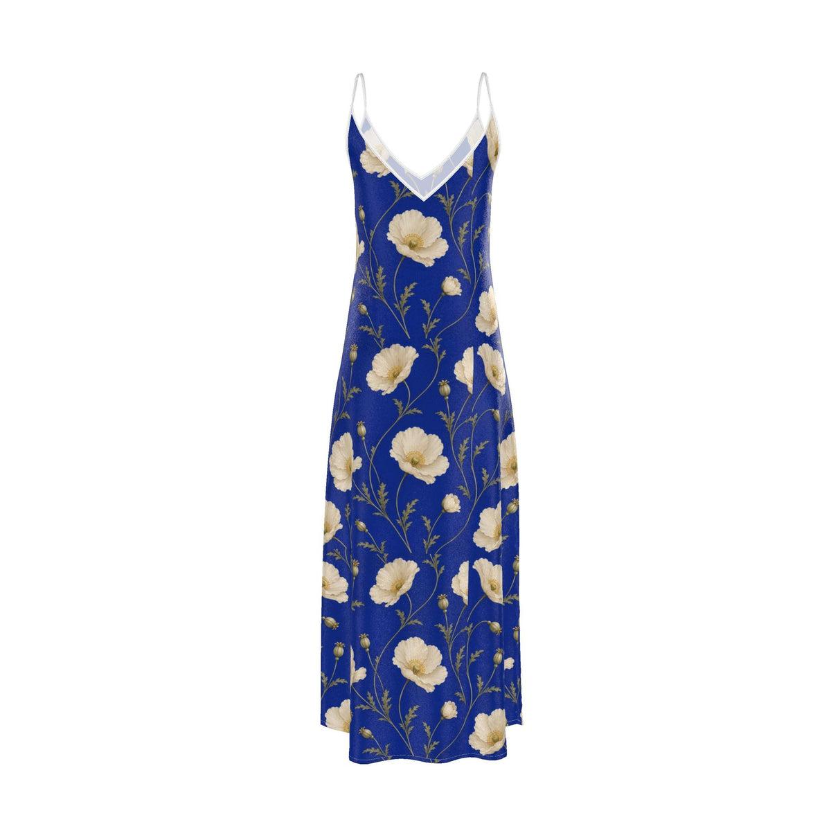 Poppy Royal Silk Slip Dress