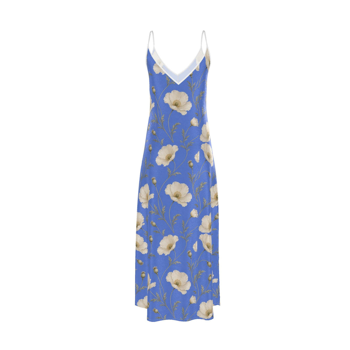 Poppy Periwinkle Silk Slip Dress