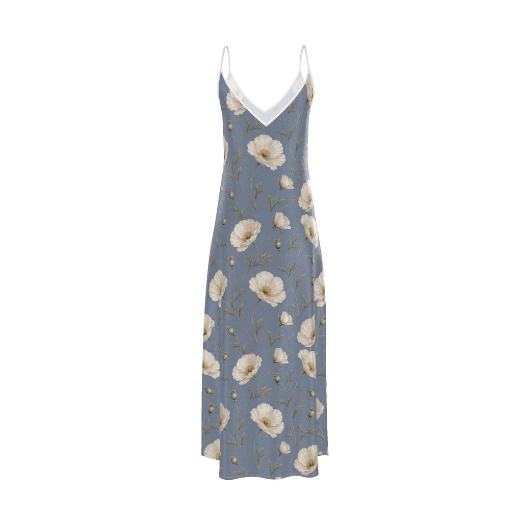 Poppy Blue Dust Silk Slip Dress