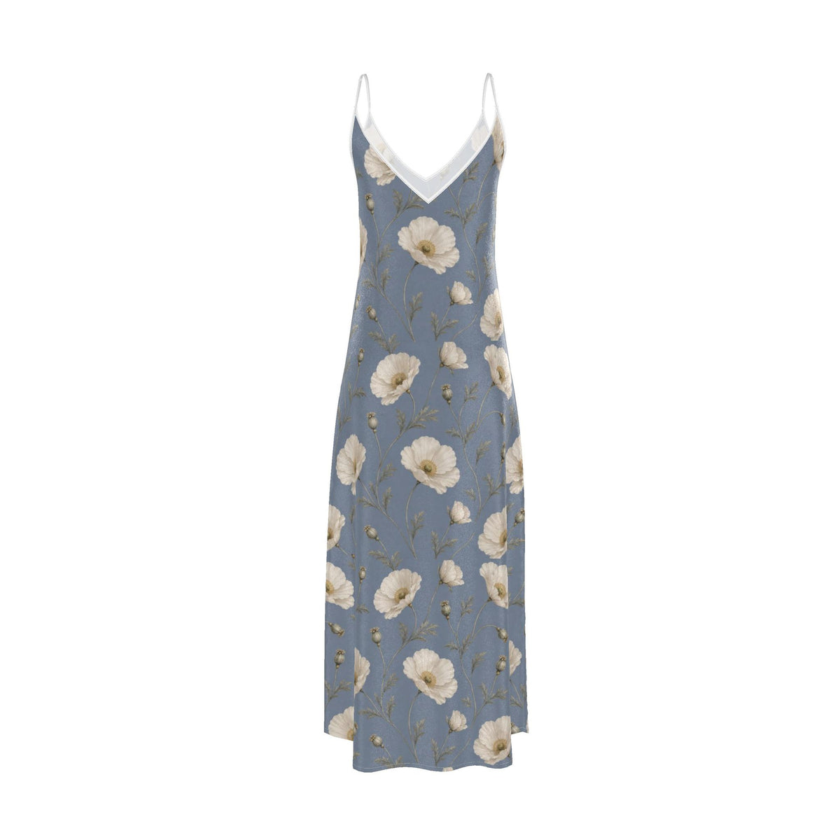Poppy Blue Dust Silk Slip Dress