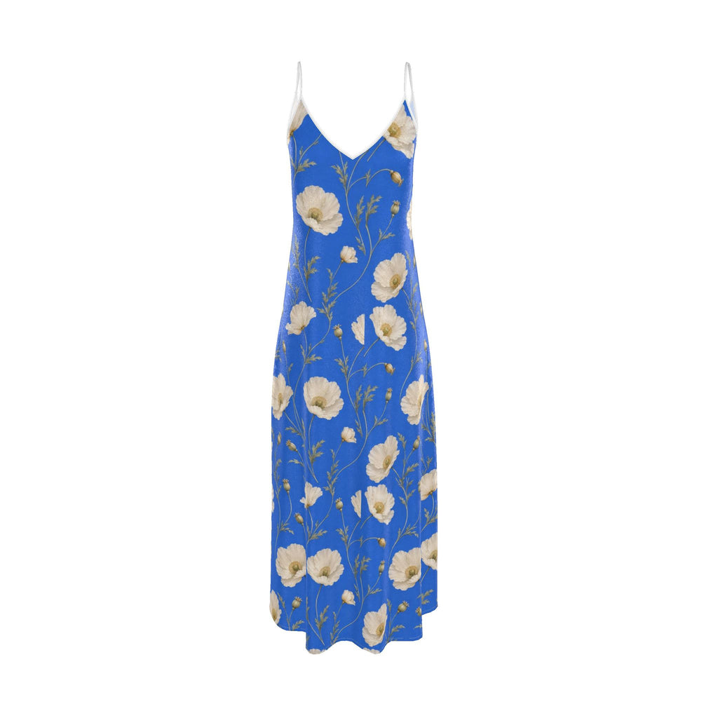 Poppy Riviera Blue Silk Slip Dress