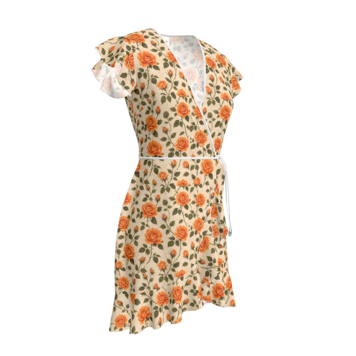 Tangerine Rose Silk Tea Dress