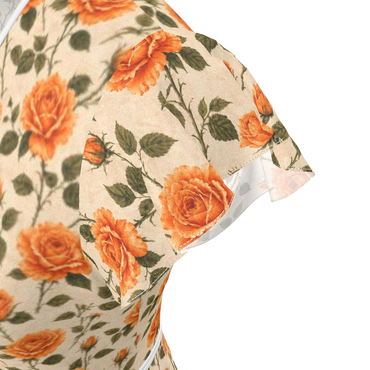 Tangerine Rose Silk Tea Dress