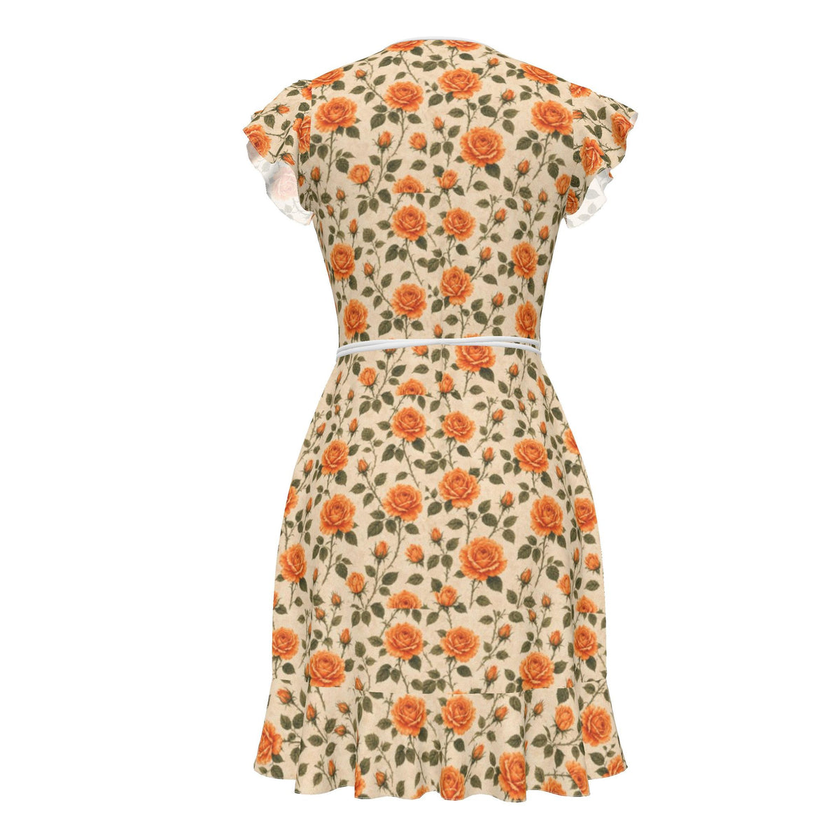 Tangerine Rose Silk Tea Dress