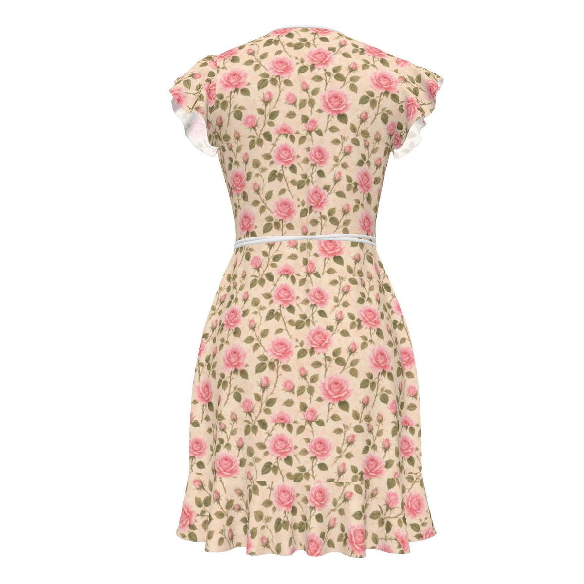 Pink Rose Silk Tea Dress