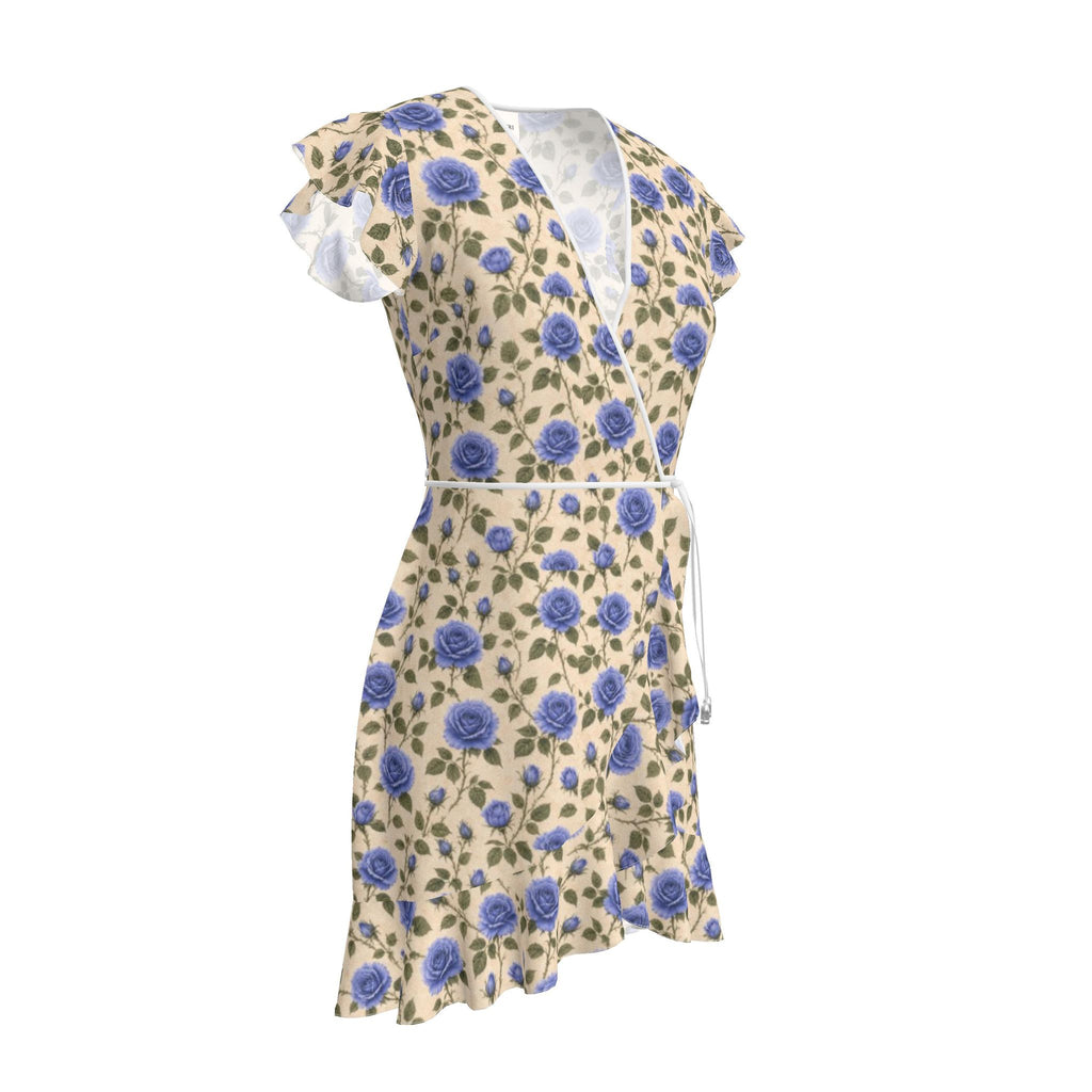 Blue Rose Silk Tea Dress