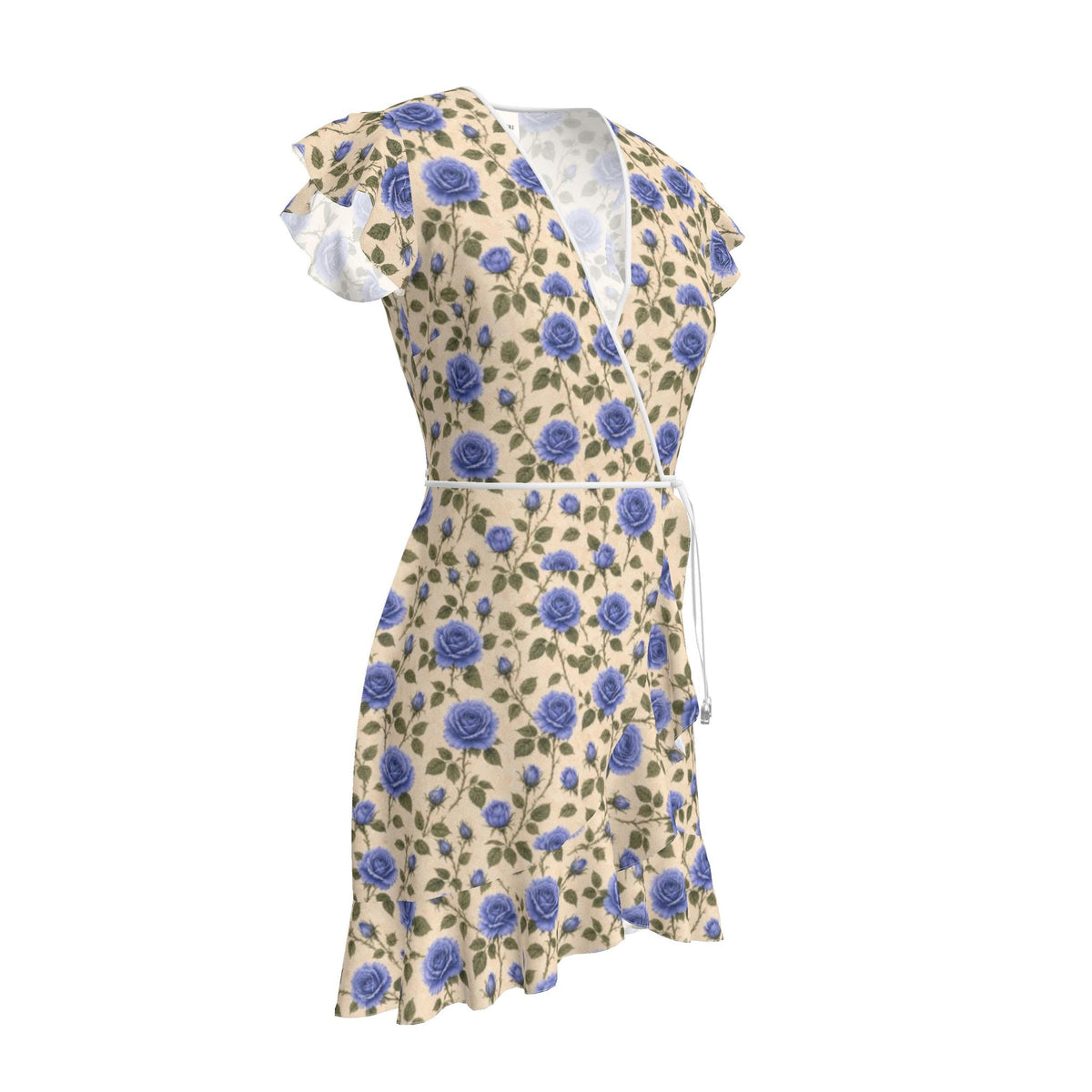 Blue Rose Silk Tea Dress
