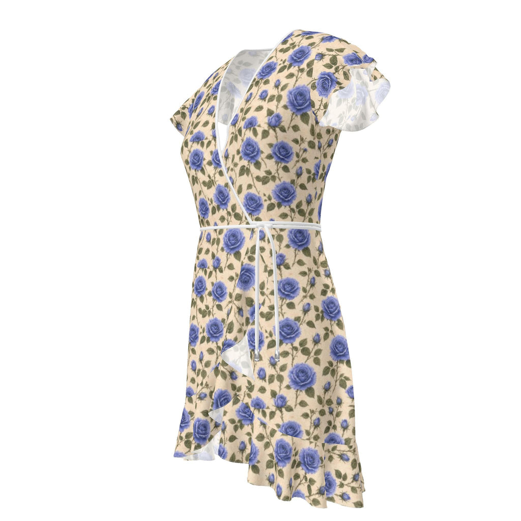 Blue Rose Silk Tea Dress