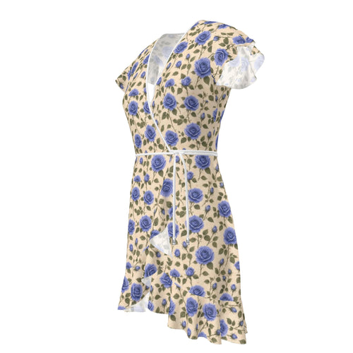 Blue Rose Silk Tea Dress