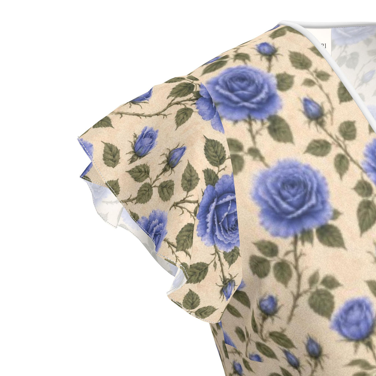 Blue Rose Silk Tea Dress