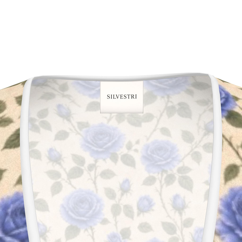 Blue Rose Silk Tea Dress