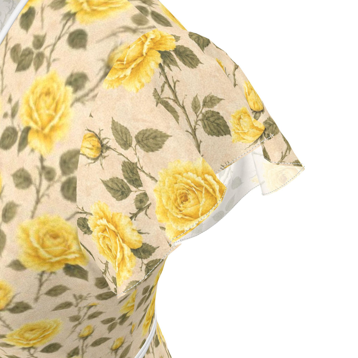 Yellow Rose Silk Tea Dress