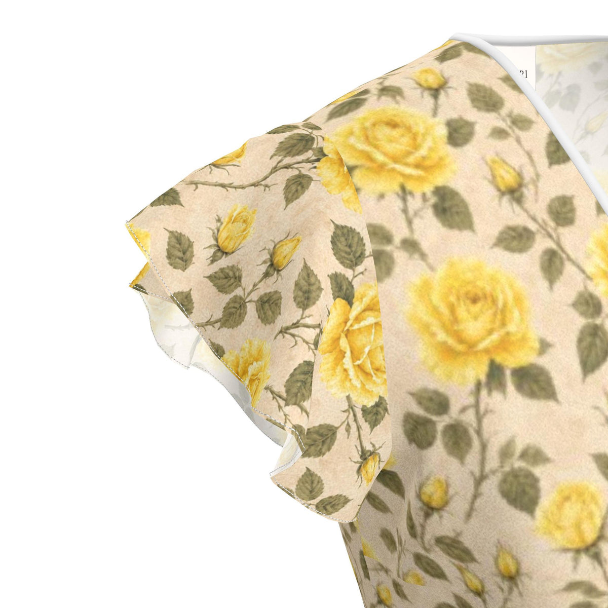 Yellow Rose Silk Tea Dress