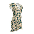 Teal Rose Silk Tea Dress