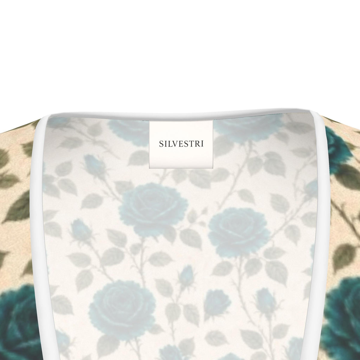 Teal Rose Silk Tea Dress