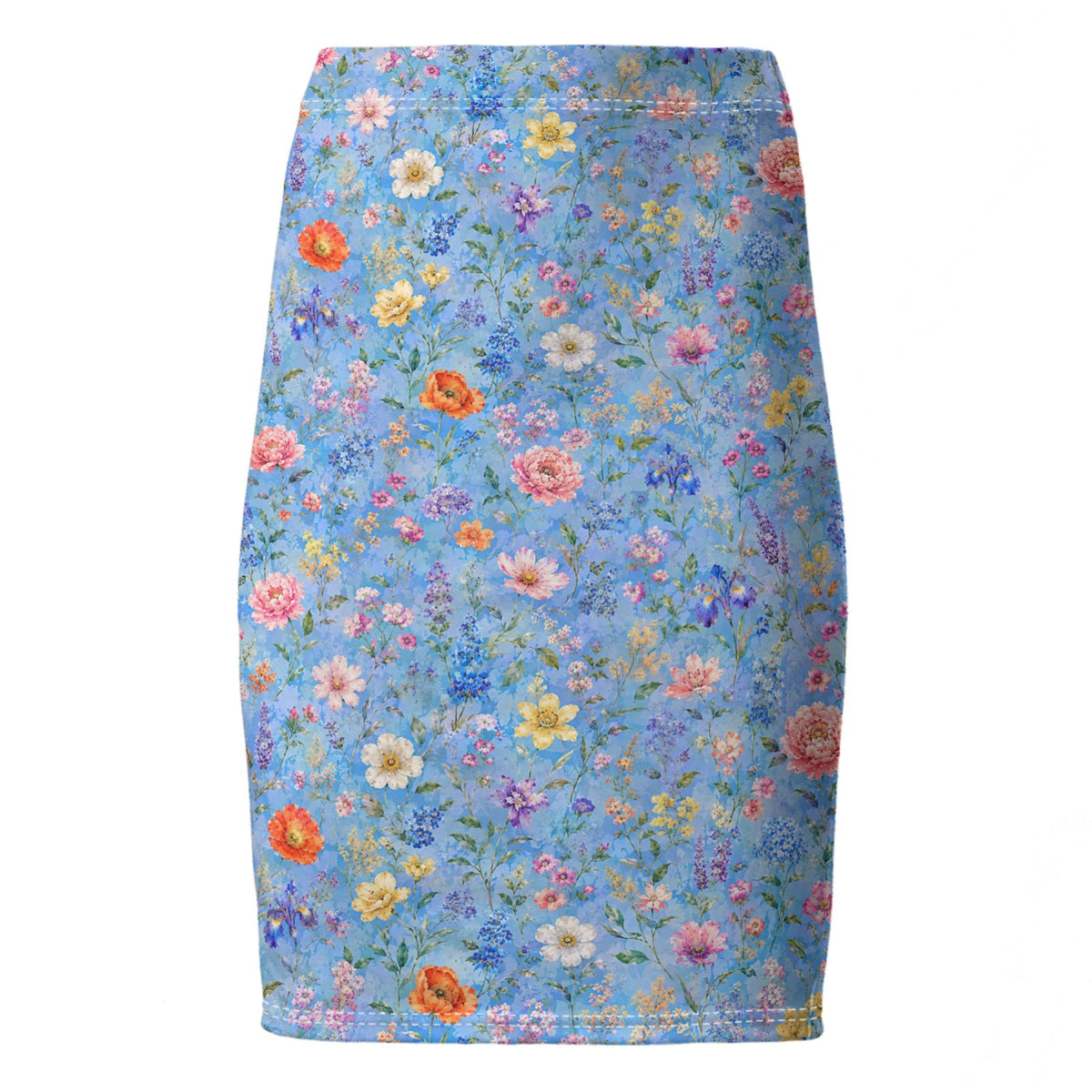 Blue Garden Pencil Skirt