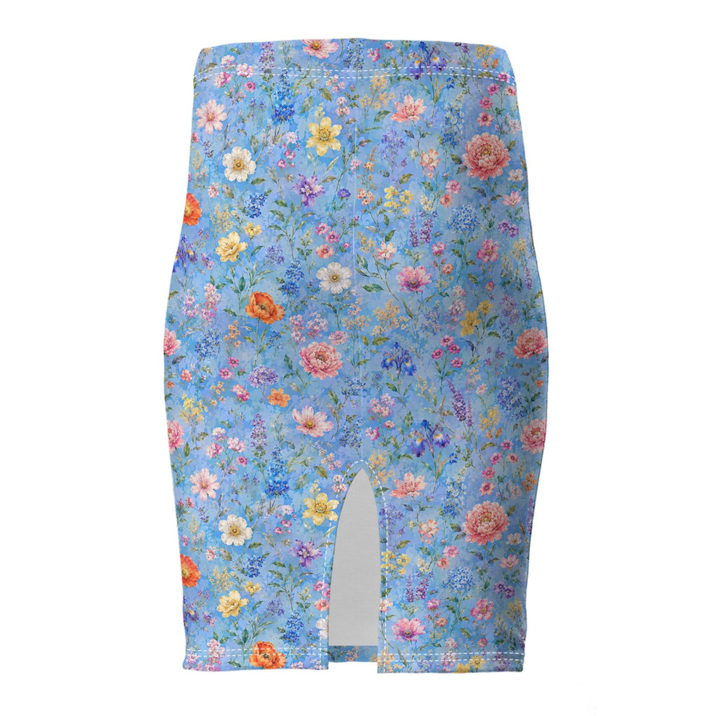 Blue Garden Pencil Skirt