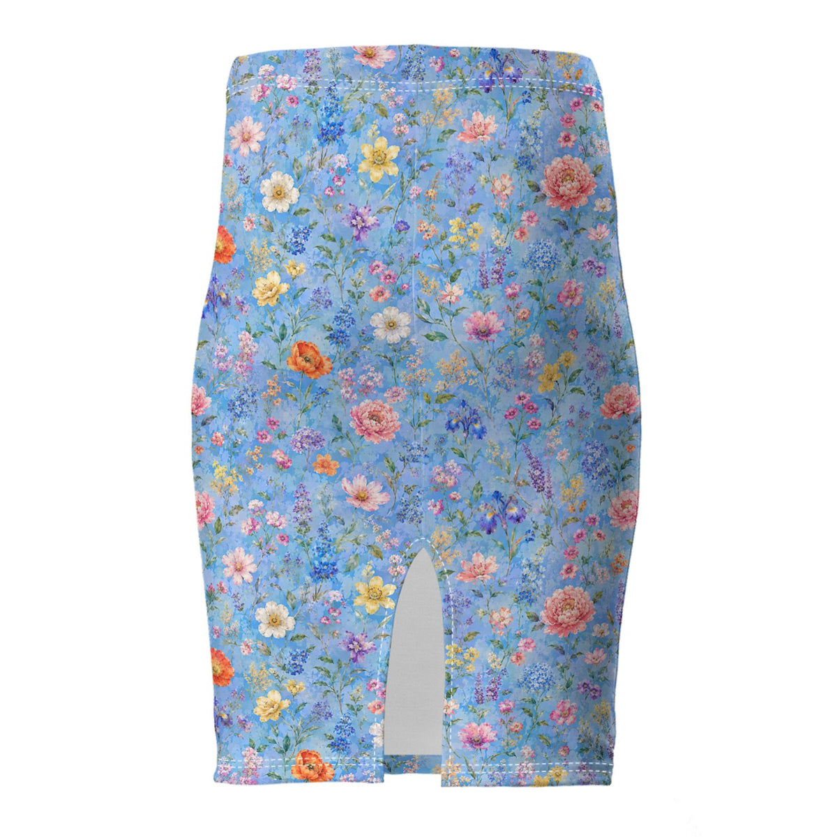 Blue Garden Pencil Skirt