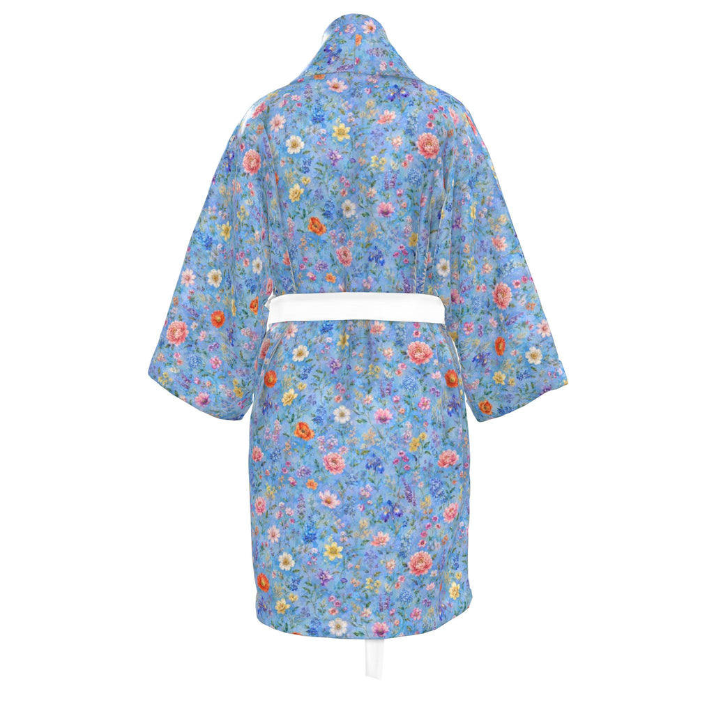 Blue Garden Silk  Kimono