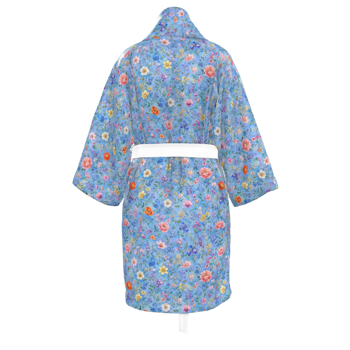 Blue Garden Silk  Kimono
