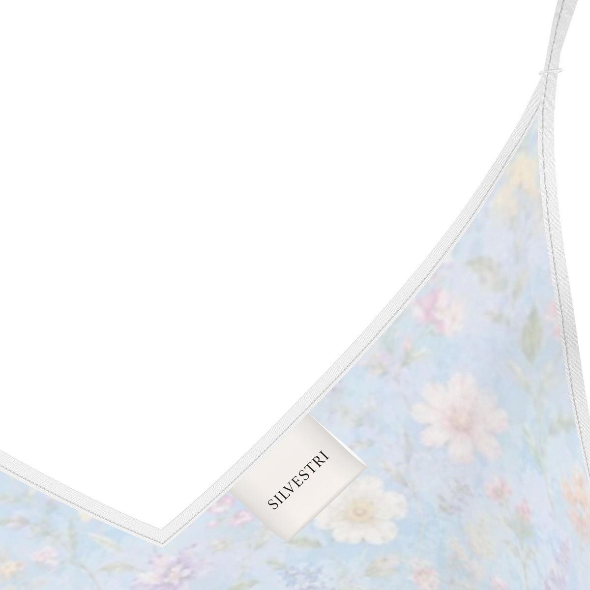 Blue Garden Silk Slip Dress