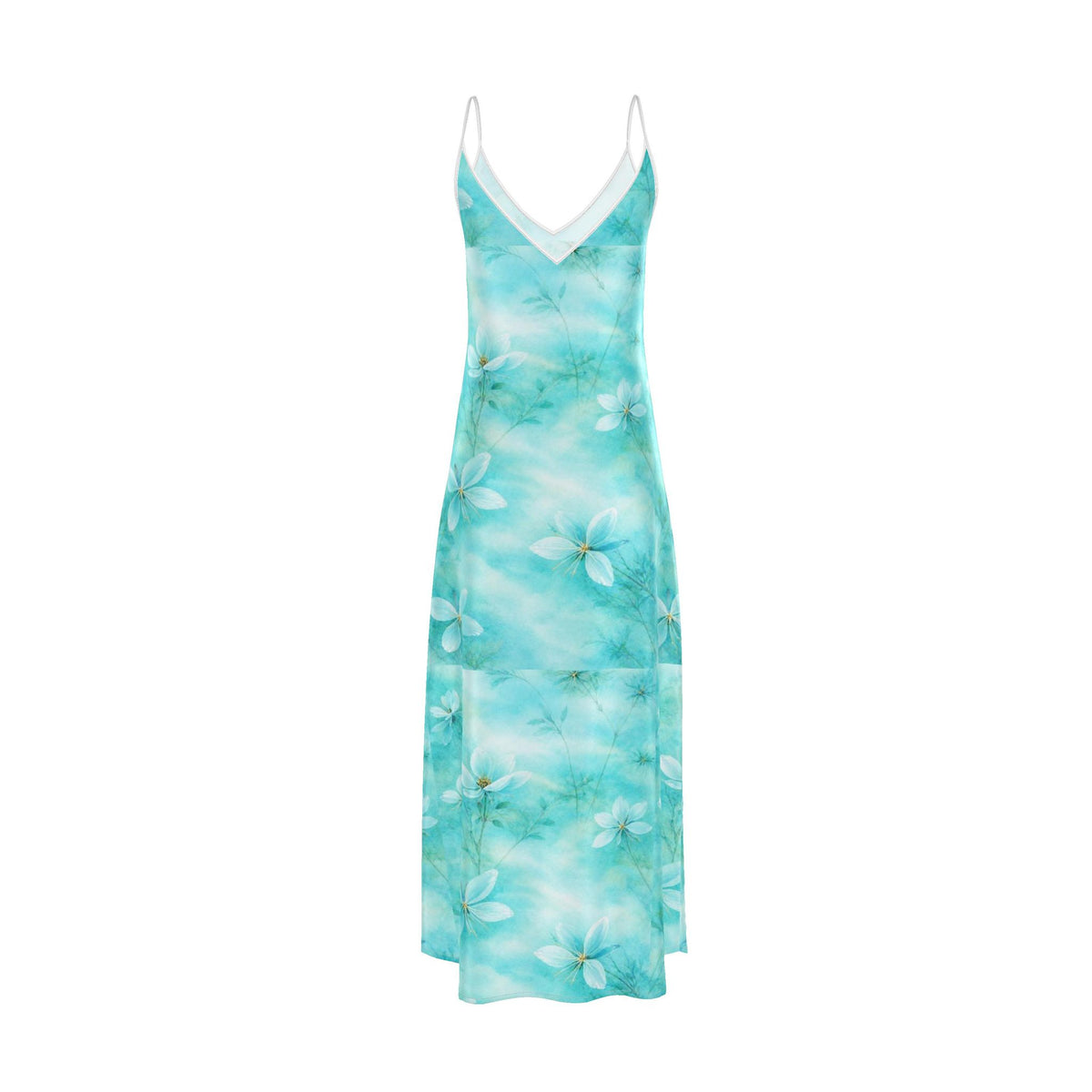 Blue Silk Slip Dress