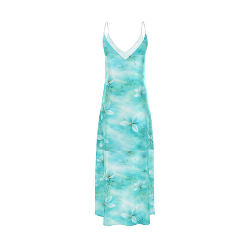 Blue Silk Slip Dress