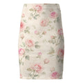 Cream Rose Pencil Skirt
