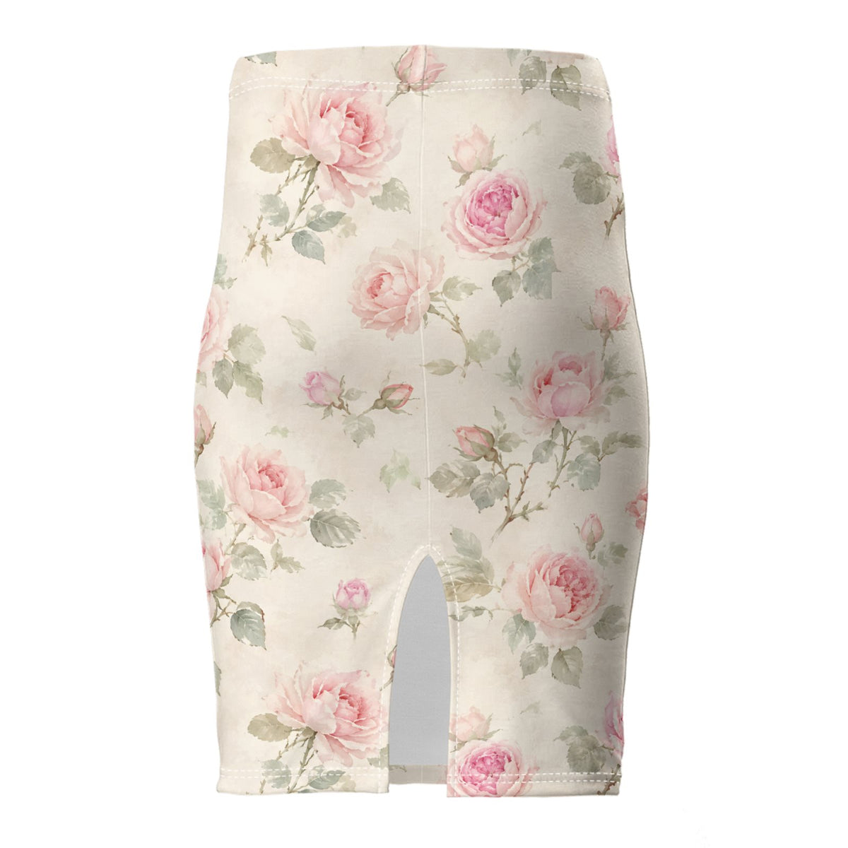 Cream Rose Pencil Skirt