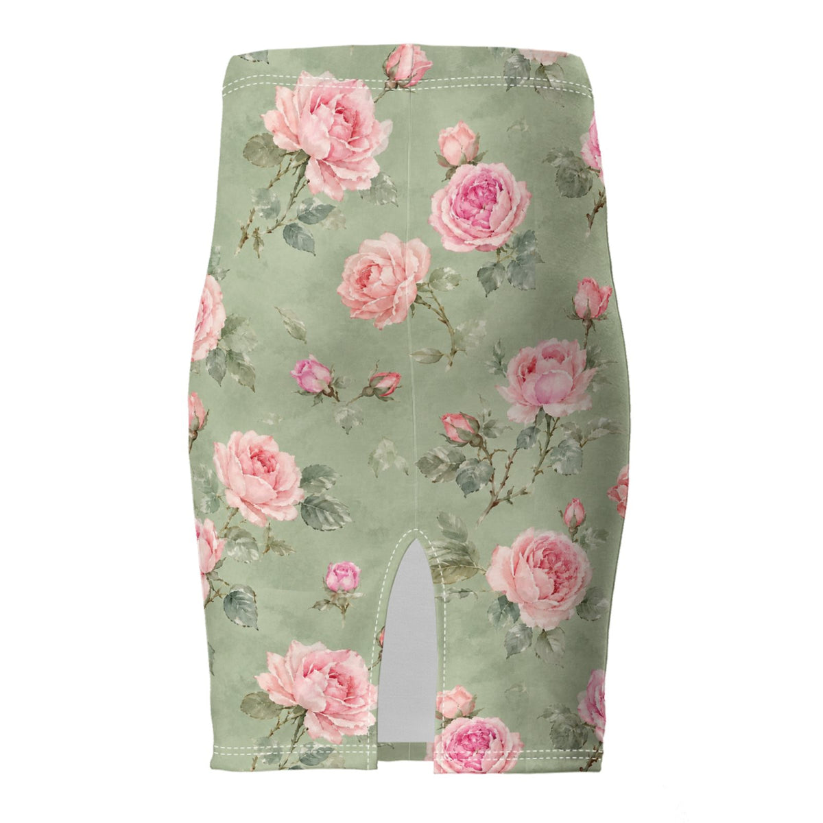 Sage Rose Pencil Skirt