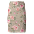 Taupe Rose Pencil Skirt