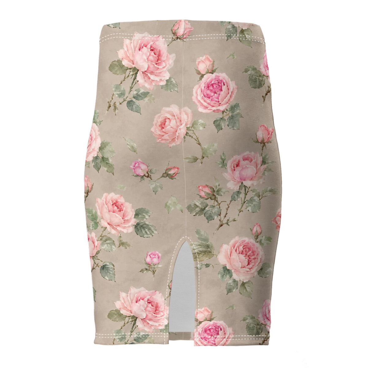 Taupe Rose Pencil Skirt