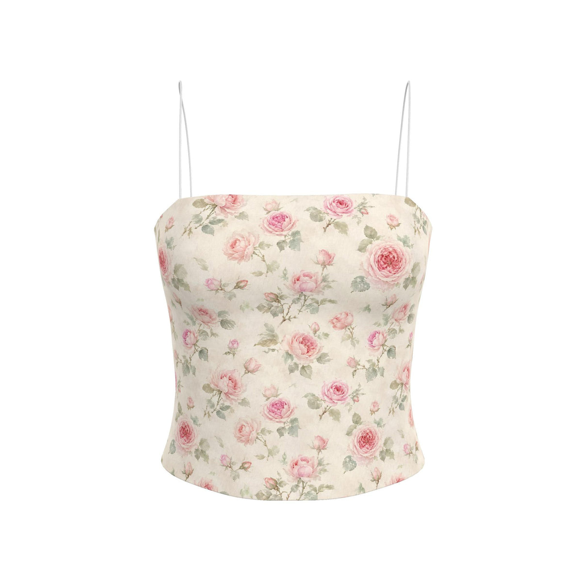 Cream Rose Strappy Top