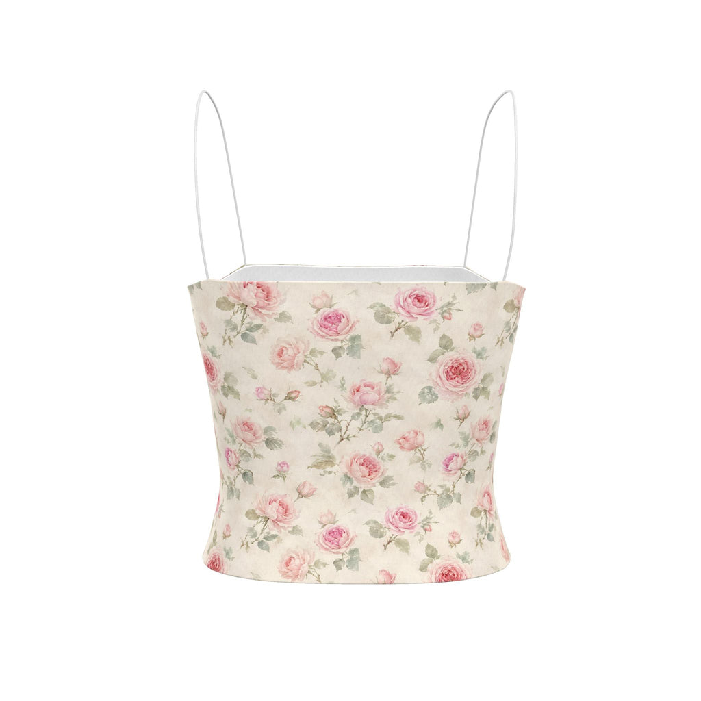 Cream Rose Strappy Top