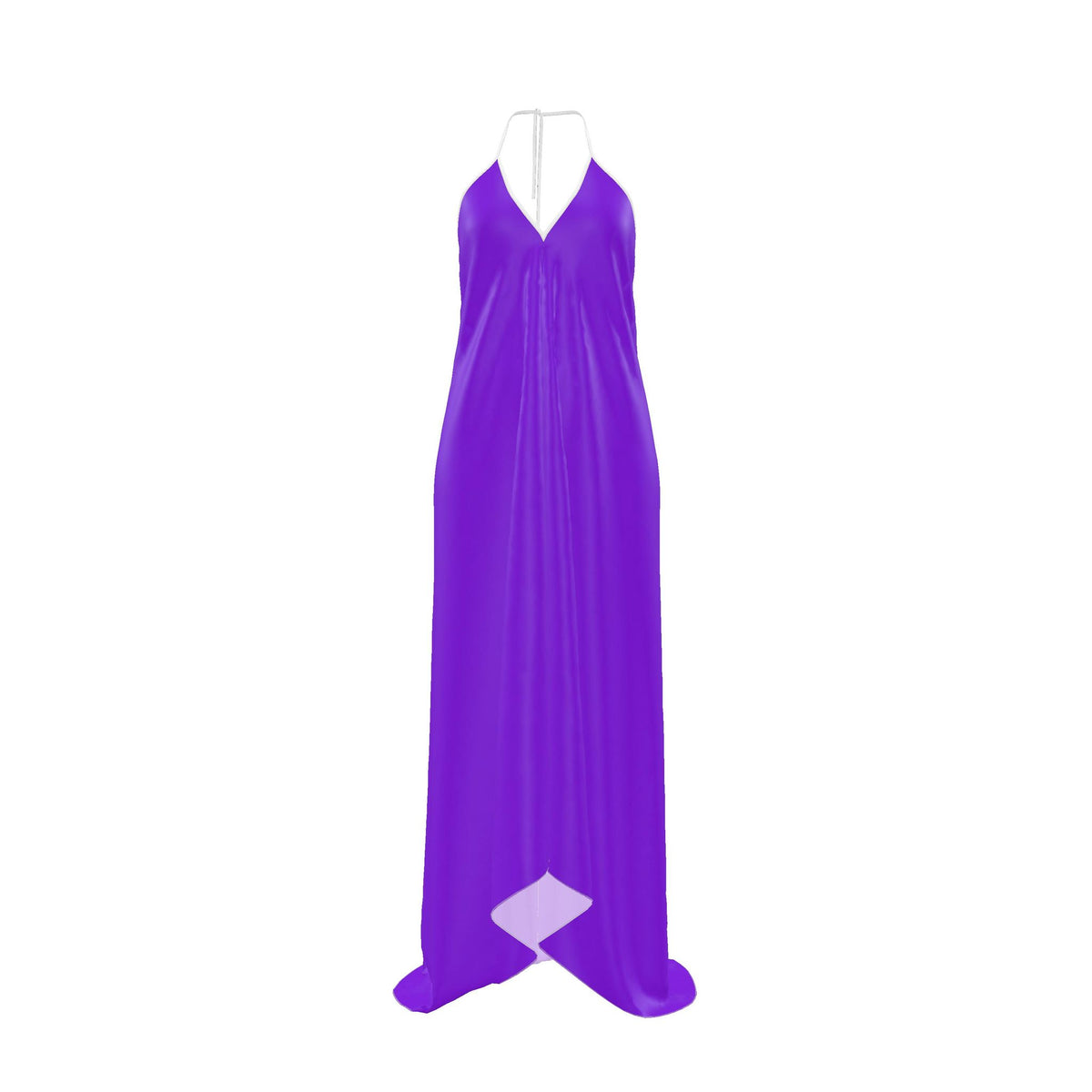 Violet Silk Halterneck Backless Dress