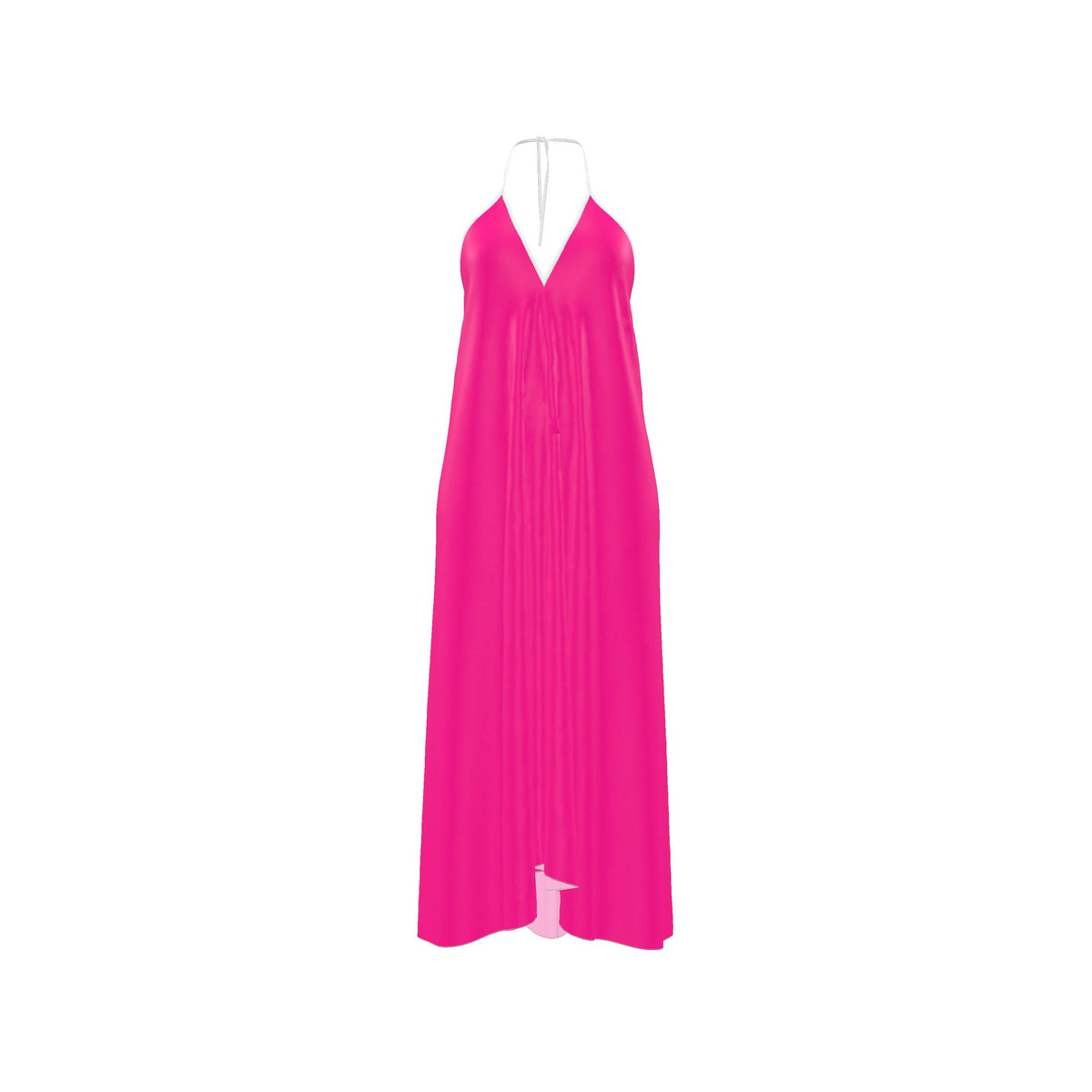 Fuchsia Silk Halterneck Backless Dress