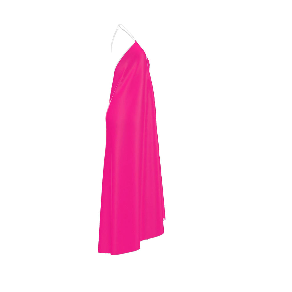 Fuchsia Silk Halterneck Backless Dress