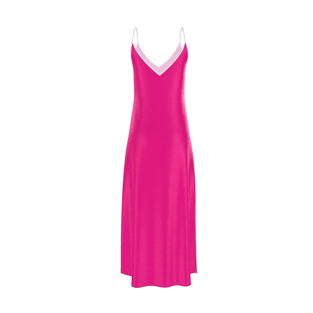 Fuchsia Silk Slip Dress