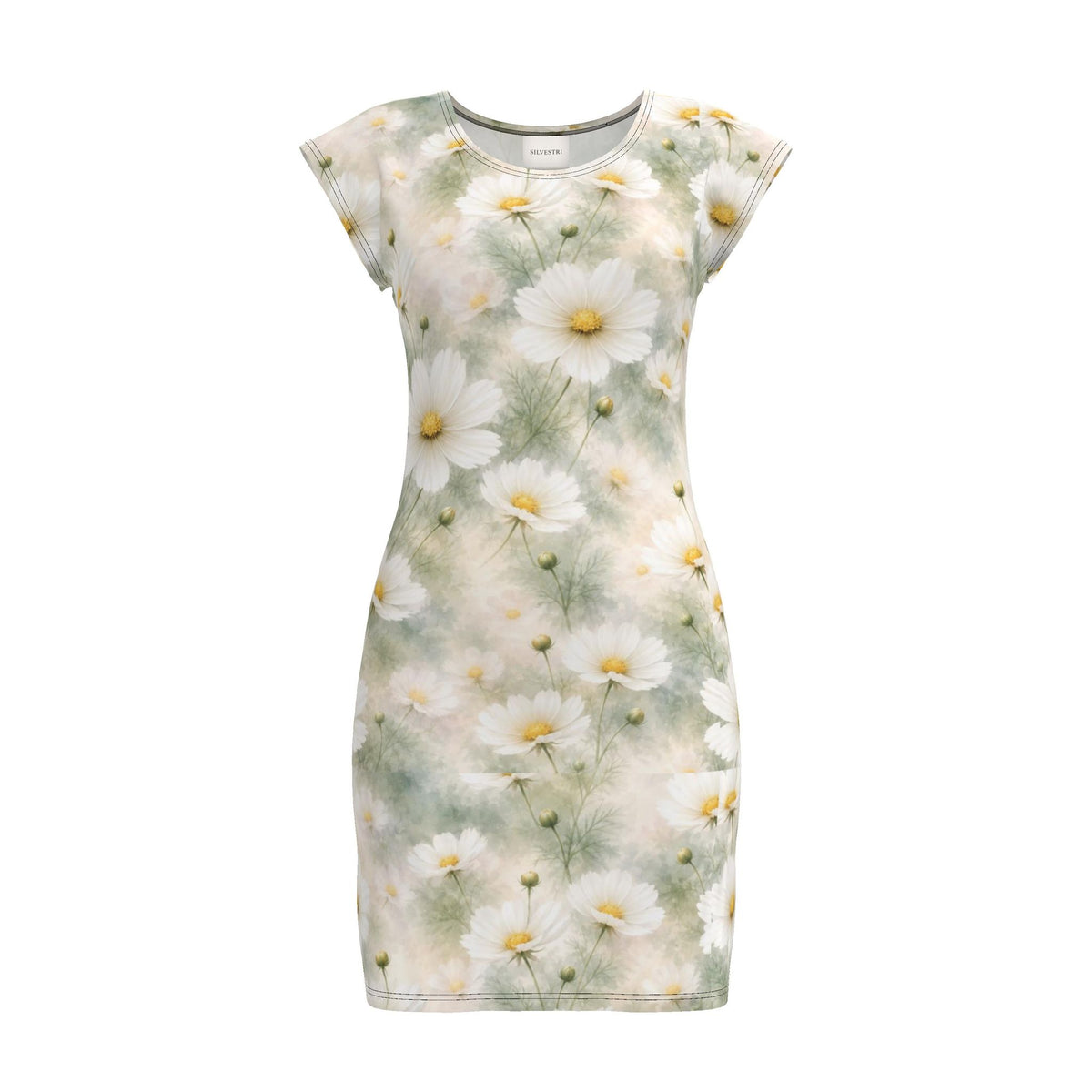 Ivory Floral Jersey Dress