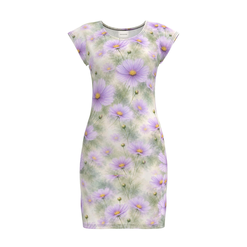 Lavender Floral Jersey Dress