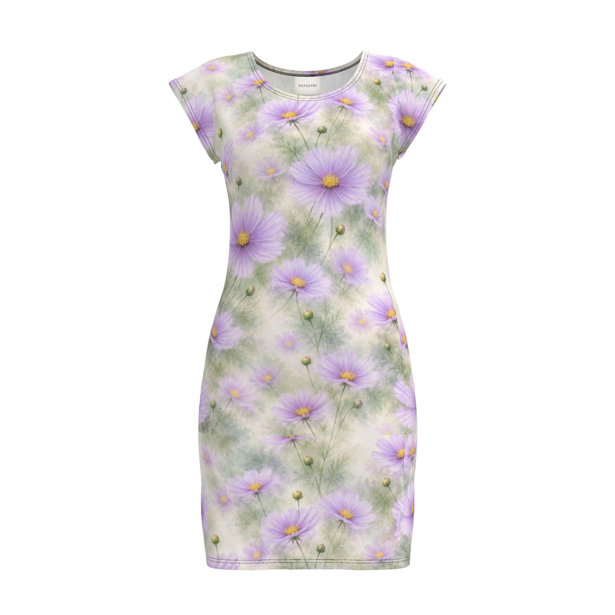 Lavender Floral Jersey Dress